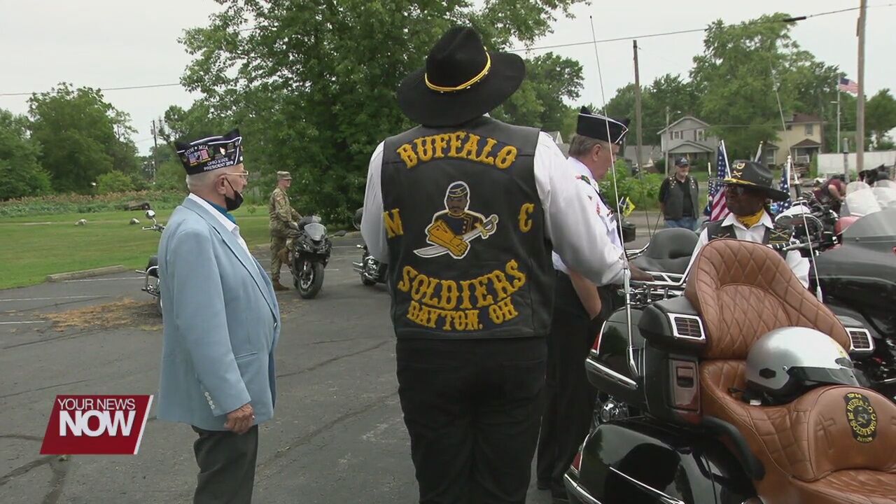 Buffalo Soldiers Motorcycle Club helps escort funeral procession
